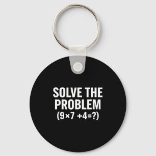Wiskunde Los Het Probleem Op (9x7+4=_) Funny Math Sleutelhanger