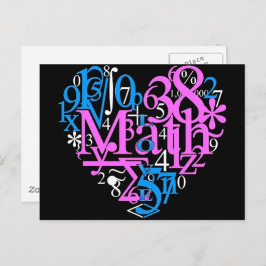 Wiskunde Love Briefkaart (Voorkant / Achterkant)