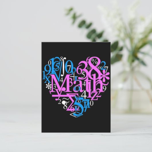 Wiskunde Love Briefkaart (Staand voorkant)