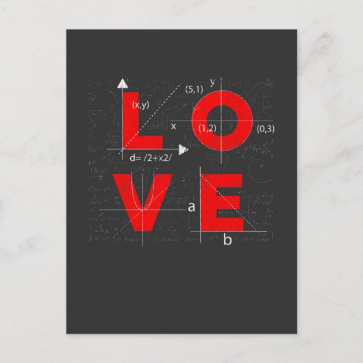 Wiskunde Love Mathematicus leraar wetenschappen Briefkaart (Voorkant)