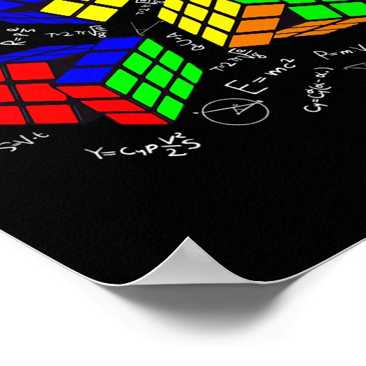 Wiskunde Lover Cuber Speed Cubing Puzzels Funny Cu Poster (Hoek)