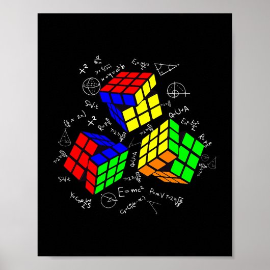 Wiskunde Lover Cuber Speed Cubing Puzzels Funny Cu Poster (Voorkant)