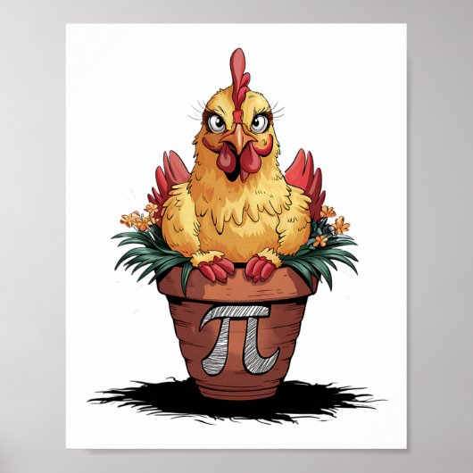 Wiskunde Lover Geek 3.14 Funny Chicken Pot Pi Day Poster (Voorkant)