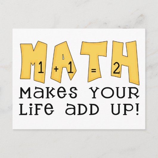 Wiskunde maakt je leven op briefkaart (Voorkant)