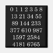 Wiskunde Magneet Fibonacci volgnummers (Voorkant)