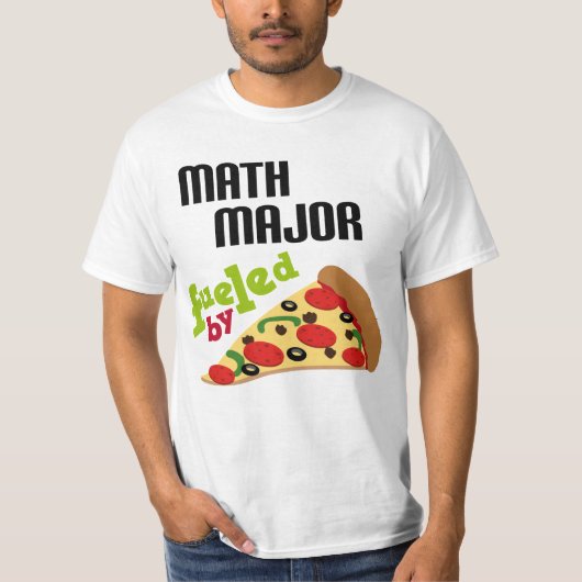Wiskunde majoor Gift (Pizza) T-shirt (Voorkant)