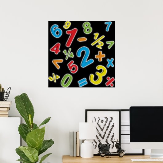 wiskunde met 123 getallen poster (Thuiskantoor)