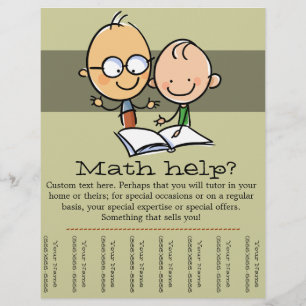 Wiskunde met testpoppen voor het aflezen van promo flyer