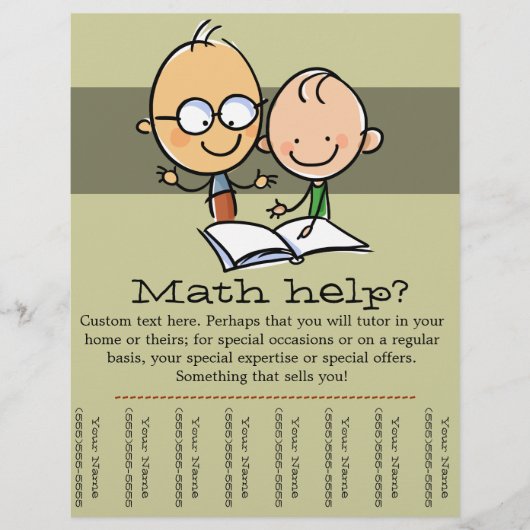 Wiskunde met testpoppen voor het aflezen van promo flyer (Voorkant)