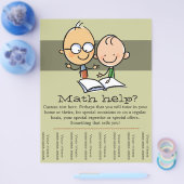 Wiskunde met testpoppen voor het aflezen van promo flyer (Enkel)