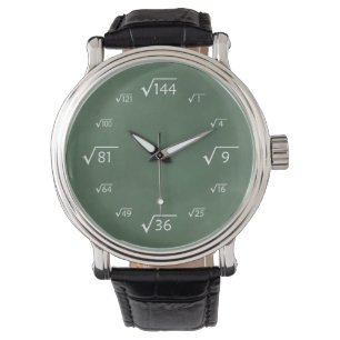 Wiskunde met vierkantswortel (Groen alkbord) Horloge