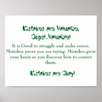 Wiskunde Mindsets Poster-fouten zijn goed