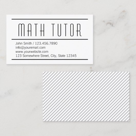Wiskunde minimalistisch visitekaartje (Voorkant / Achterkant)