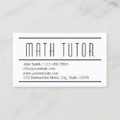 Wiskunde minimalistisch visitekaartje (Voorkant)