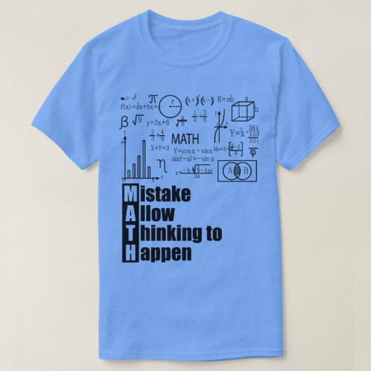 WISKUNDE MISLUKTE GEDACHTEN T-SHIRT (Design voorkant)