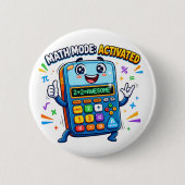 Wiskunde Modus Geactiveerde Rekenmachine Schattig  Ronde Button 5,7 Cm (Voorkant)