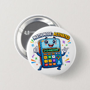 Wiskunde Modus Geactiveerde Rekenmachine Schattig Ronde Button 5,7 Cm