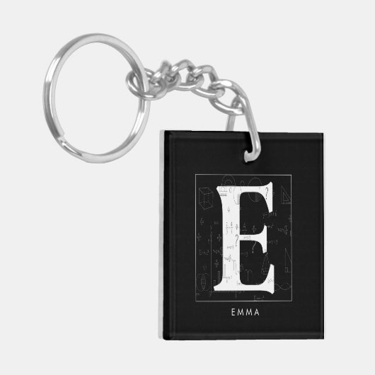 Wiskunde monogram - letter E Sleutelhanger (Voorkant Links)
