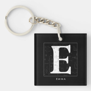 Wiskunde monogram - letter E Sleutelhanger