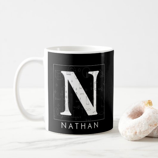 Wiskunde monogram - Letter N Coffee Mok (Met donut)
