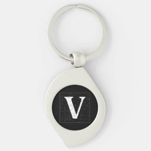Wiskunde monogram - letter V Sleutelhanger
