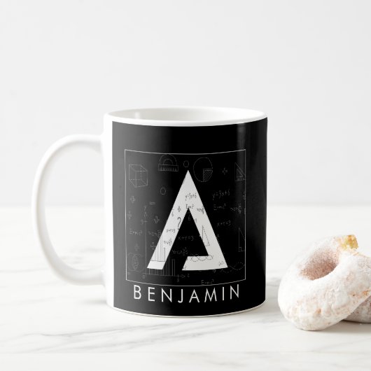 Wiskunde monogram - Mok met delta-symbool koffie (Met donut)