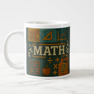 wiskunde mozaïekstijl, geweldig voor een lerarenge grote koffiekop