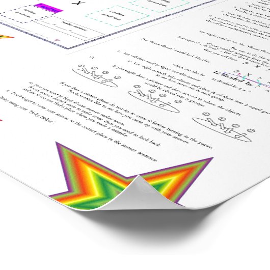 WISKUNDE.MULT.133 HOLEY HELPER POSTER.STARS POSTER (Hoek)