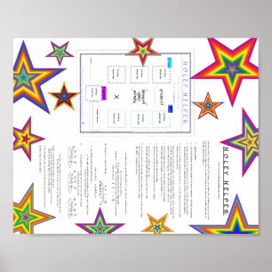 WISKUNDE.MULT.133 HOLEY HELPER POSTER.STARS POSTER