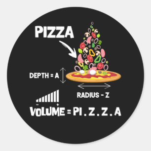 Wiskunde Nerd Pizza Lovers Volume Formule Geek Wis Ronde Sticker