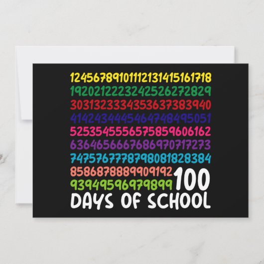 Wiskunde Nummers 100e Dag van de School Docent Kin Kaart (Voorkant)