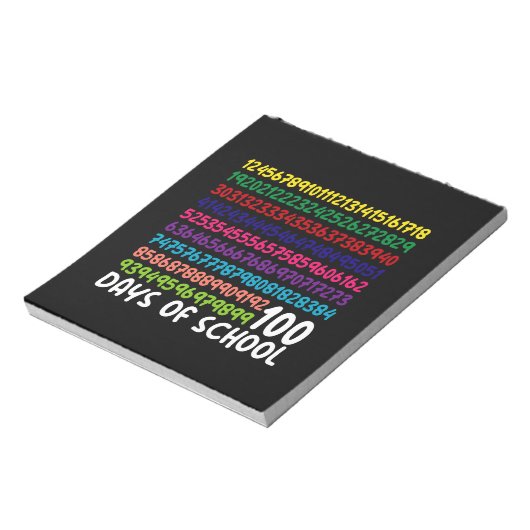 Wiskunde Nummers 100e Dag van de School Docent Kin Notitieblok (Linkerzijde)