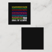 Wiskunde Nummers 100e Dag van de School Docent Kin Vierkante Visitekaartje (Voorkant / Achterkant)