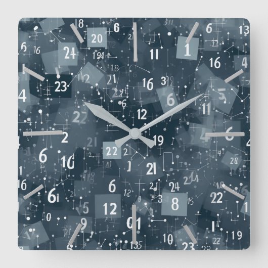 Wiskunde nummers Abstract Vierkante Klok (Voorkant)