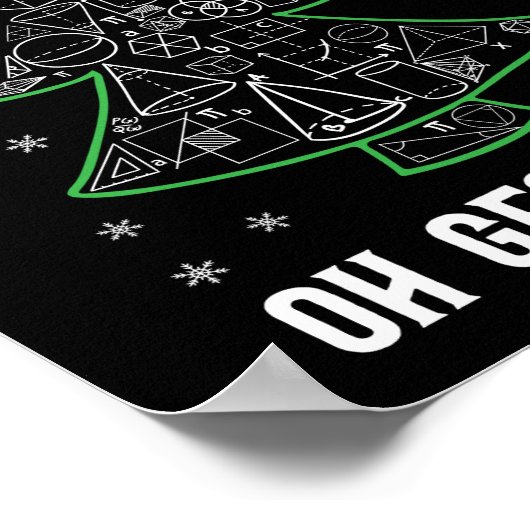 Wiskunde Oh Geometree Nerd Student Pi Dag Kerstmis Poster (Hoek)