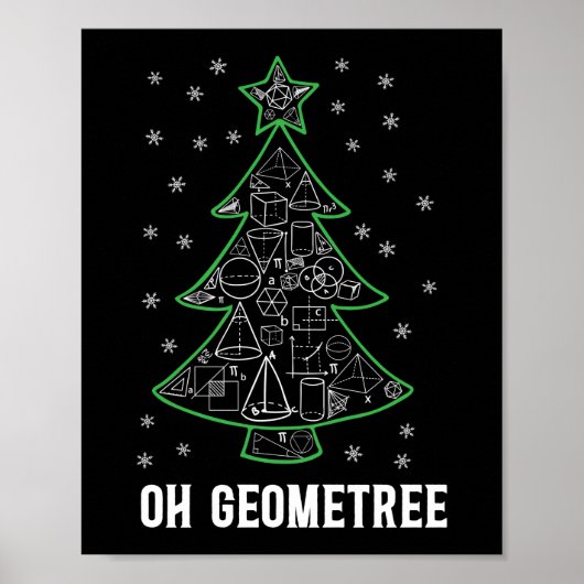 Wiskunde Oh Geometree Nerd Student Pi Dag Kerstmis Poster (Voorkant)