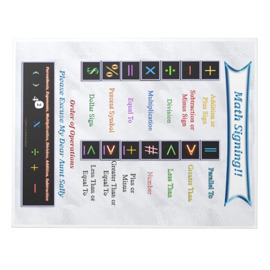 Wiskunde Ondertekenend Notitieblok (Voorkant)