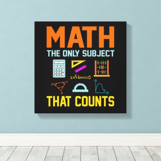 Wiskunde Onderwerp tellen mathematische Wiskunde l Canvas Afdruk (Insitu (Houten vloer))