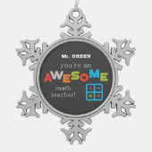 Wiskunde onderwijsdag, Geweldige Tin Sneeuwvlok Ornament (Voorkant)