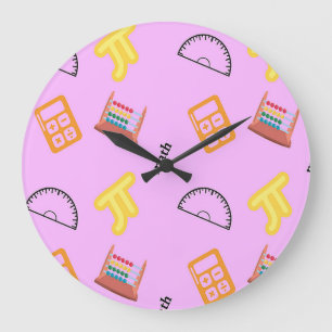 Wiskunde patroon op roze grote klok