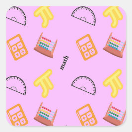 Wiskunde patroon op roze vierkante sticker