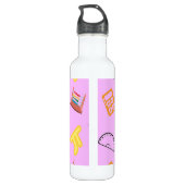 Wiskunde patroon op roze waterfles  (Achterkant)