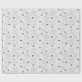 Wiskunde patroon zwart-wit cadeaupapier (Vlak)