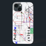 Wiskunde Physics Science Equation Personalized iPhone 13 Hoesje<br><div class="desc">Wetenschappelijke formules en berekeningen in wiskunde en natuurkunde gepersonaliseerd hoesje voor wetenschapszenuwen.</div>