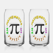 Wiskunde Pi Natuurkunde Sport Blikvorm Glas (Achterkant)