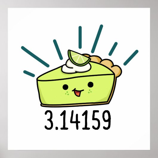 Wiskunde Pi Nummer Funny Pie Pun Poster (Voorkant)
