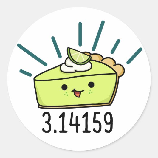 Wiskunde Pi Nummer Funny Pie Pun Ronde Sticker (Voorkant)