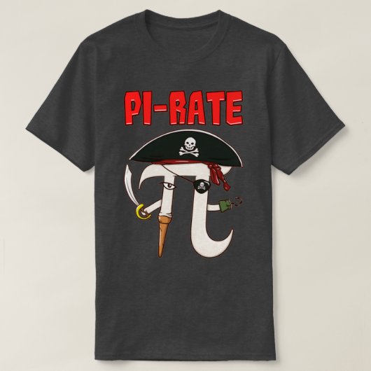 Wiskunde Pi Rate International PI Day T-shirt (Design voorkant)