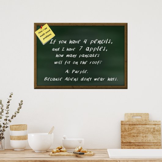 Wiskunde Poster - Hoe ik de problemen van Wiskunde (Keuken)