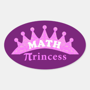 Wiskunde Princess Ovale Sticker